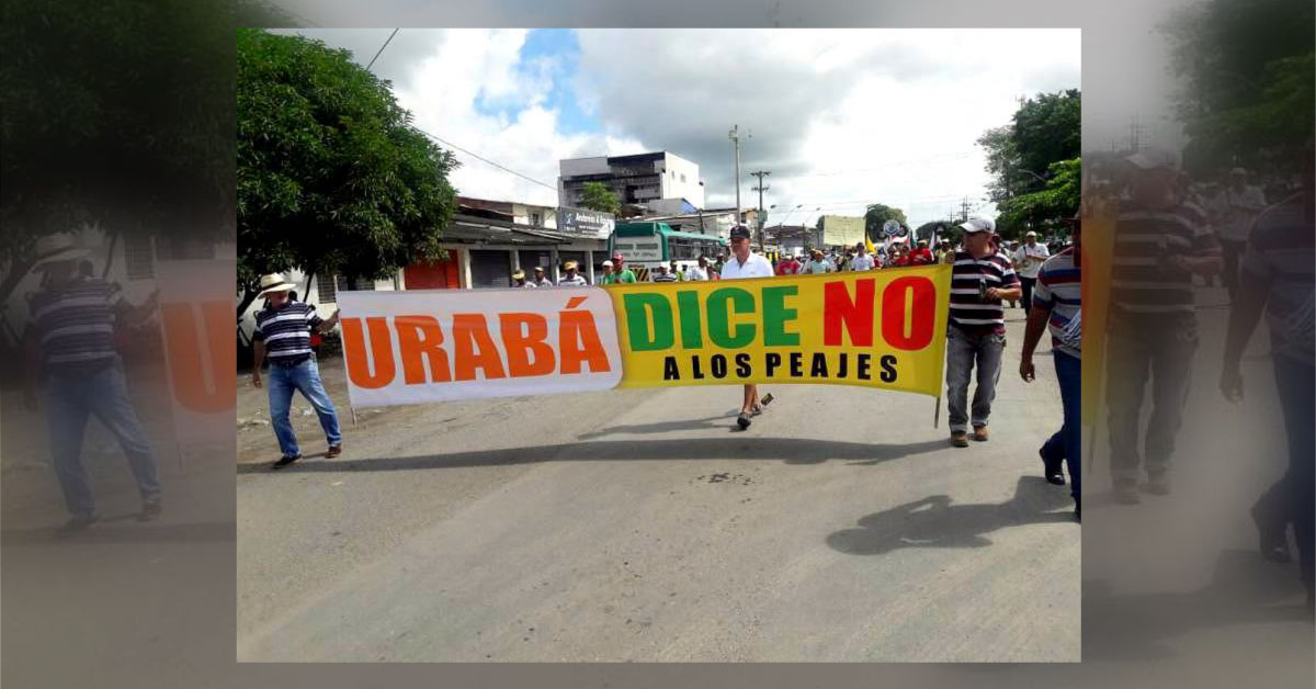 Robledo solicita suspensión del cobro de peajes en el eje bananero del Urabá